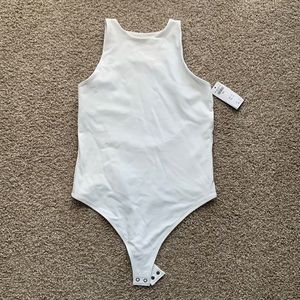 Abercrombie and Fitch White Cut-Out Bodysuit